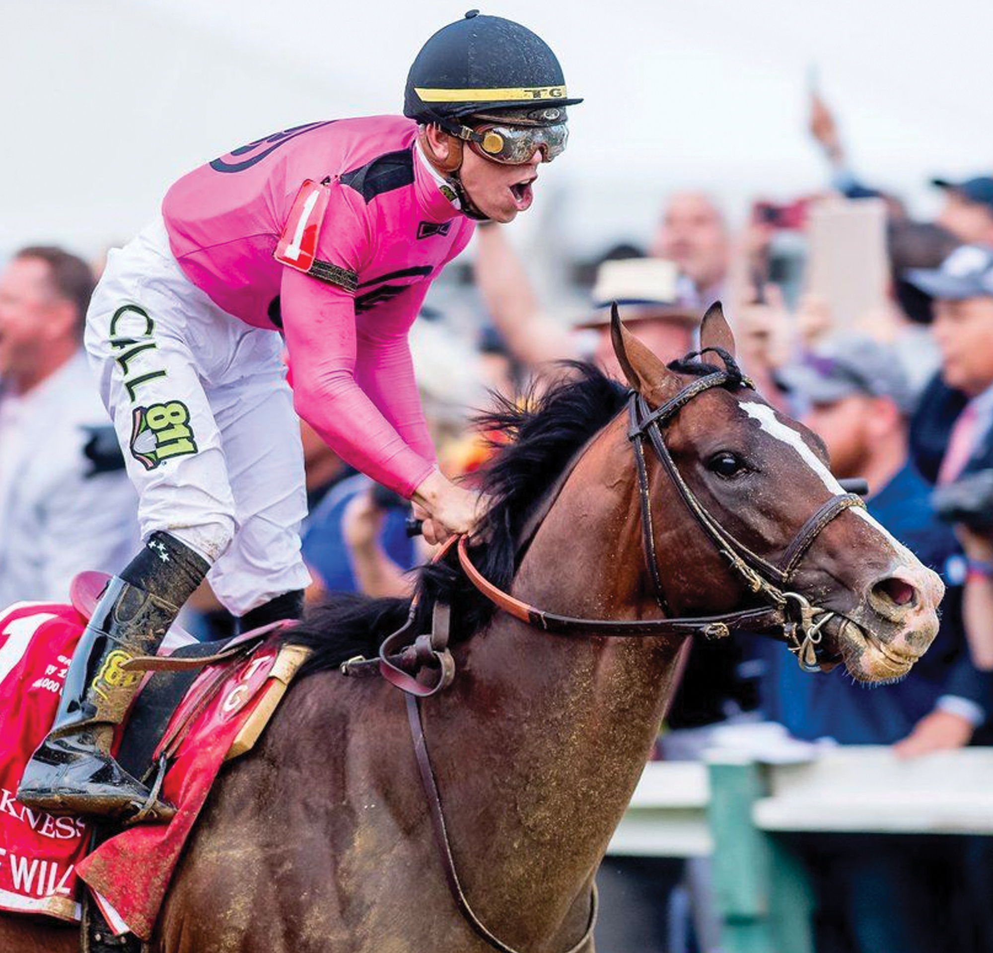 Tyler Gaffalione wearing 811 pants and boots in Preakness