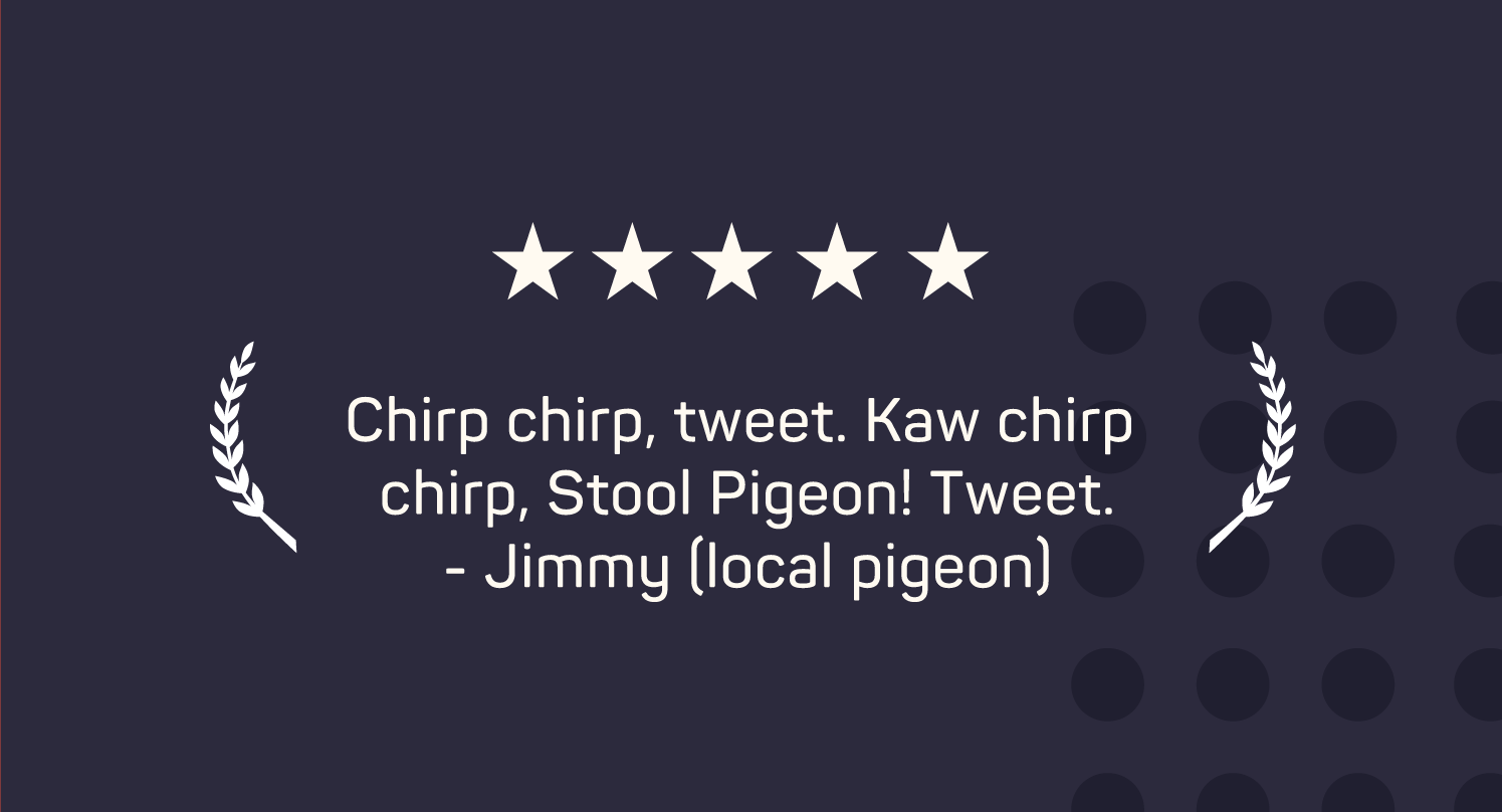 Stool Pigeon Card Game Quote Graphic