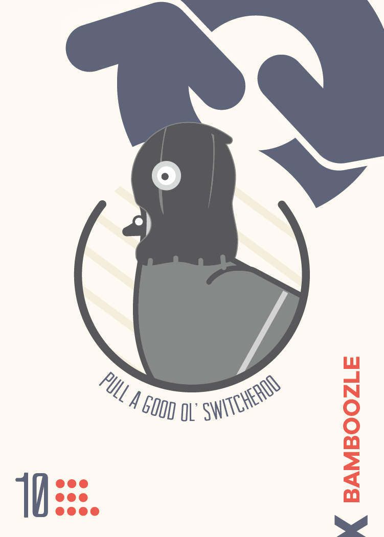 Bamboozle Card Illustration for Stool Pigeon Tabletop Game