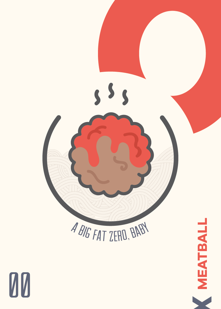 Meatball Illustration for Stool Pigeon Tabletop Game