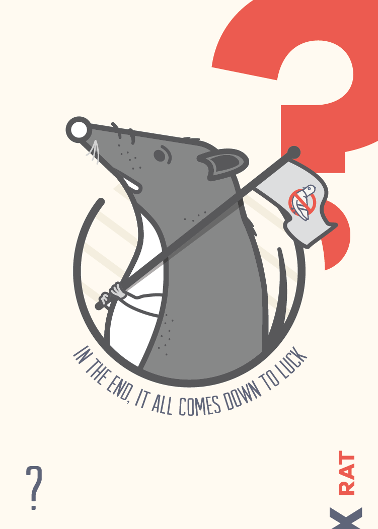 Rat Card Illustration for Stool Pigeon Tabletop Game